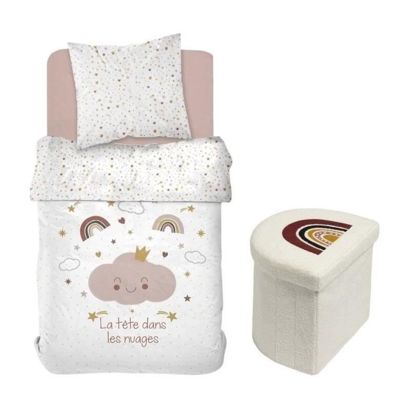 Ensemble parure de lit enfant + coffre de rangement pouf pliable - TOD Ensemble parure de lit enfant + coffre de rangement pouf pliable - TOD