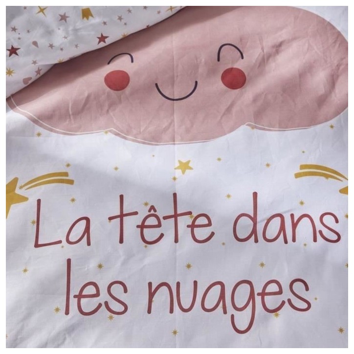 Ensemble parure de lit enfant + coffre de rangement pouf pliable - TODAY - ARC EN CIEL - 140 x 200 cm - Coton Ensemble parure de lit enfant + coffre de rangement pouf pliable - TODAY - ARC EN CIEL - 140 x 200 cm - Coton