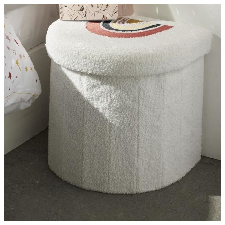 Ensemble parure de lit enfant + coffre de rangement pouf pliable - TODAY - ARC EN CIEL - 140 x 200 cm - Coton Ensemble parure de lit enfant + coffre de rangement pouf pliable - TODAY - ARC EN CIEL - 140 x 200 cm - Coton