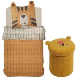 Ensemble parure de lit enfant + coffre de rangement pouf pliable - TOD