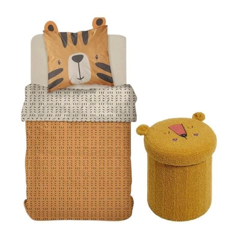 Ensemble parure de lit enfant + coffre de rangement pouf pliable - TOD Ensemble parure de lit enfant + coffre de rangement pouf pliable - TOD