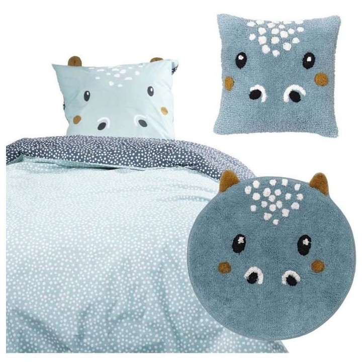Ensemble parure de lit enfant + coussin + tapis tufté - TODAY - HYPO - 140 x 200 cm - Coton Ensemble parure de lit enfant + coussin + tapis tufté - TODAY - HYPO - 140 x 200 cm - Coton