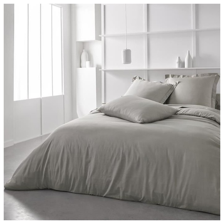Drap housse TODAY Essential - 140 x 200+30 cm - 2 personnes - 100% Coton uni - Dune
