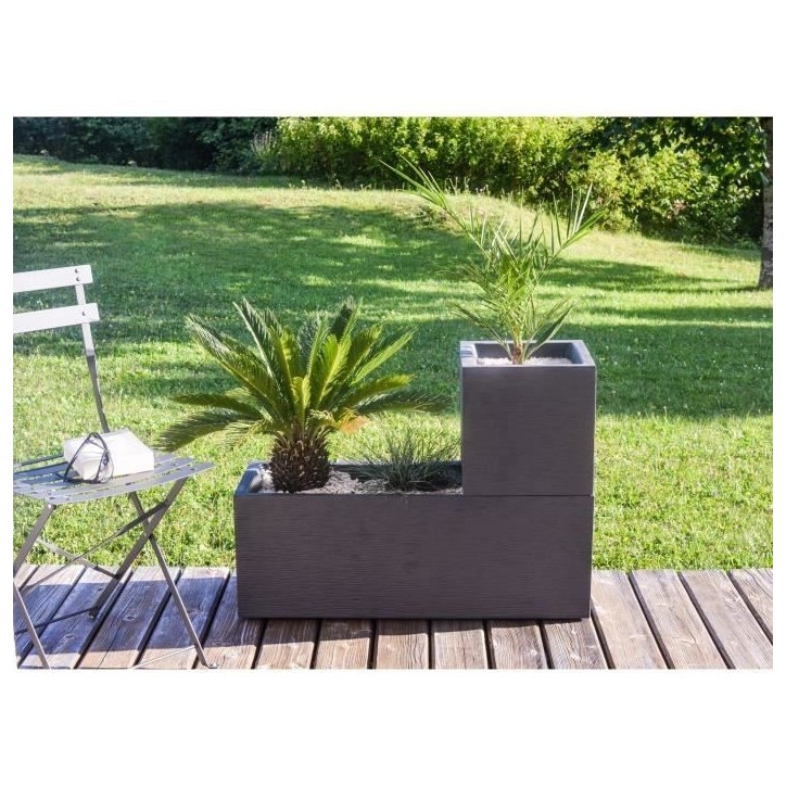 EDA Bac a fleurs carré GRAPHIT UP - 21 L - 29,5 x 29,5 x 29,5 cm - Gris anthracite EDA Bac a fleurs carré GRAPHIT UP - 21 L - 29,5 x 29,5 x 29,5 cm - Gris anthracite