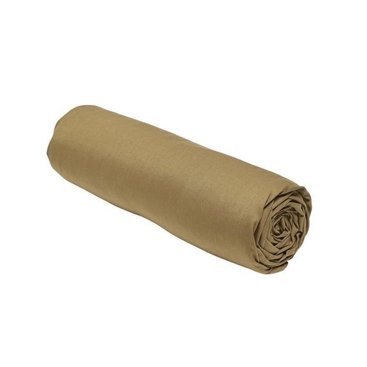 Drap housse TODAY Essential - 140 x 200+30 cm - 2 personnes - 100% Coton uni - Bronze