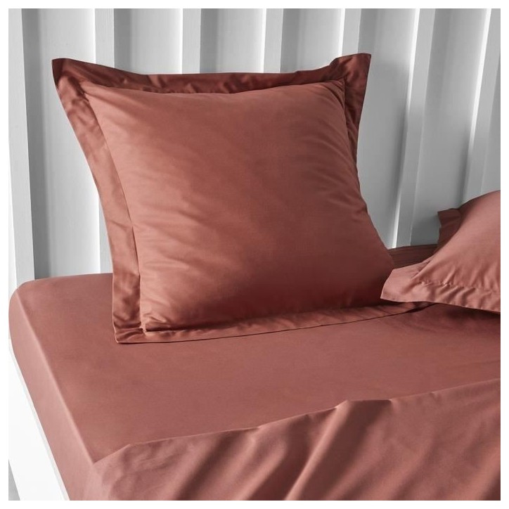 Taie d'oreiller TODAY Essential - 63 x 63+5 cm - 100% Coton uni - Terracotta