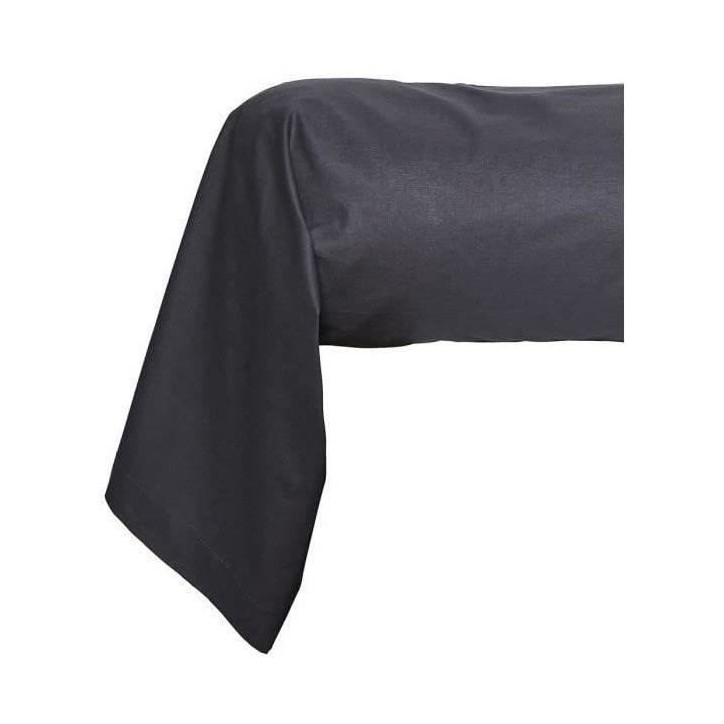 Taie de traversin TODAY Essential - 45 x 185 cm - 100% Coton uni - Fusain