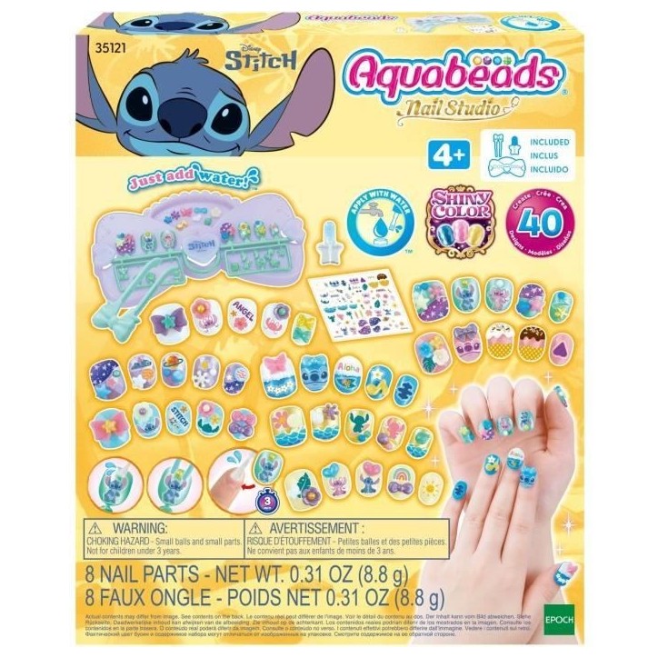 Mon kit de manucure - AQUABEADS - Stitch - 40 ongles - Stickers Mon kit de manucure - AQUABEADS - Stitch - 40 ongles - Stickers