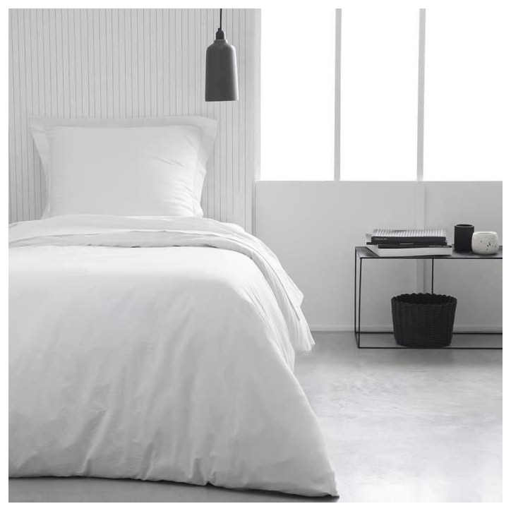 Housse de couette TODAY Essential - 140 x 200 cm - 1 personne - 100% Coton uni - Craie