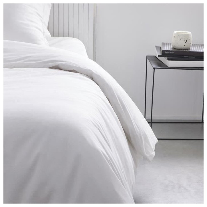 Housse de couette TODAY Essential - 140 x 200 cm - 1 personne - 100% Coton uni - Craie
