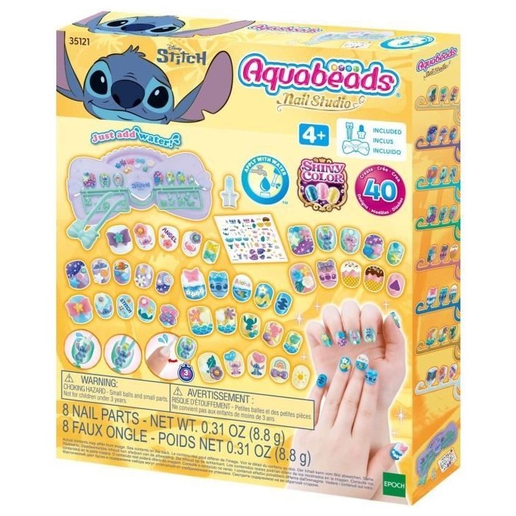 Mon kit de manucure - AQUABEADS - Stitch - 40 ongles - Stickers Mon kit de manucure - AQUABEADS - Stitch - 40 ongles - Stickers