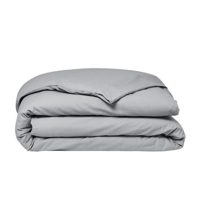 Housse de couette TODAY Essential - 220 x 240 cm - 2 personnes - 100% Coton uni - Acier