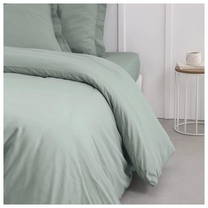 Housse de couette TODAY Essential - 220 x 240 cm - 2 personnes - 100% Coton uni - Celadon Housse de couette TODAY Essential - 220 x 240 cm - 2 personnes - 100% Coton uni - Celadon