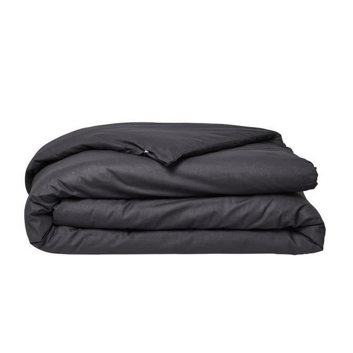 Housse de couette TODAY Essential - 240 x 260 cm - 2 personnes - 100% Coton uni - Fusain