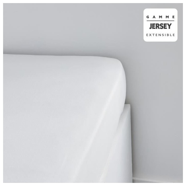 Drap housse TODAY Essential - 140 x 190+25 cm - 1 personne - 100% Coton jersey - Craie