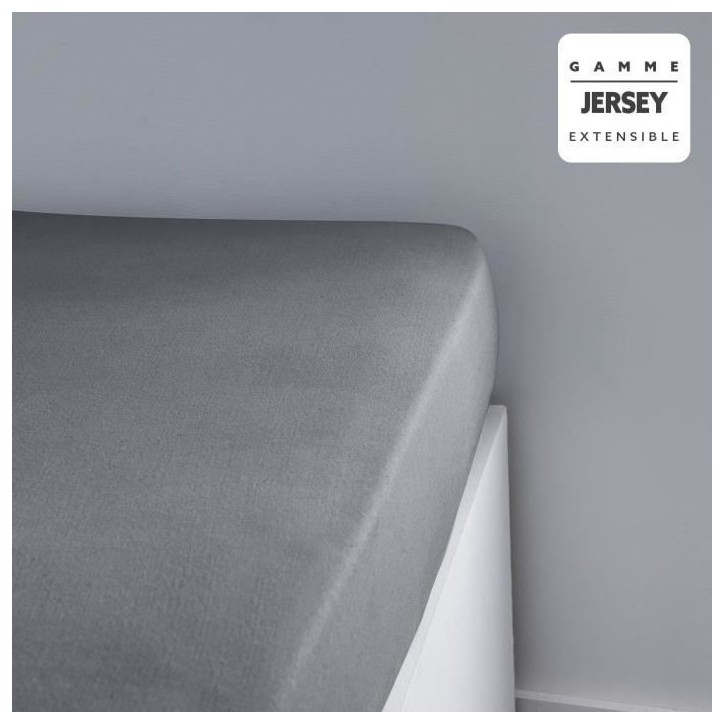 Drap housse TODAY Essential - 140 x 190+25 cm - 1 personne - 100% Coton jersey - Acier
