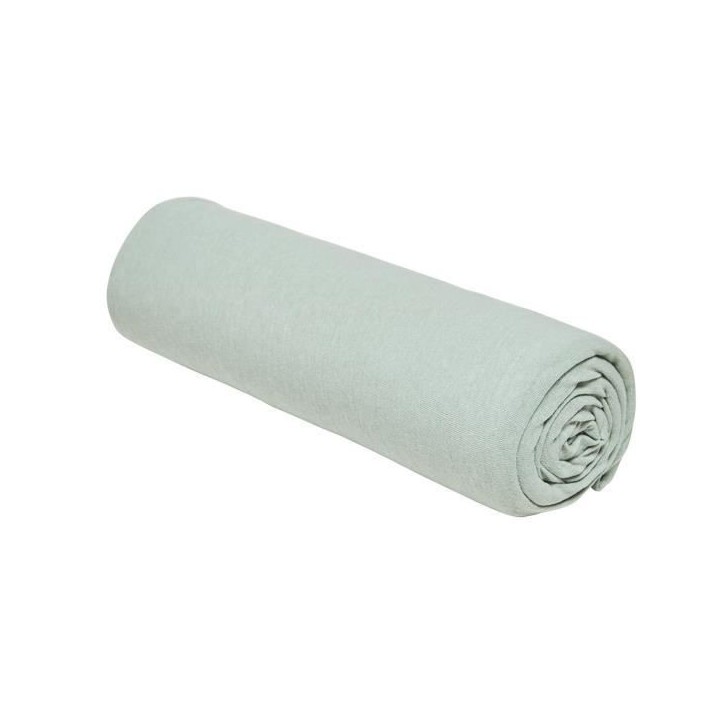 Drap housse TODAY Essential - 140 x 190+25 cm - 1 personne - 100% Coton jersey - Celadon