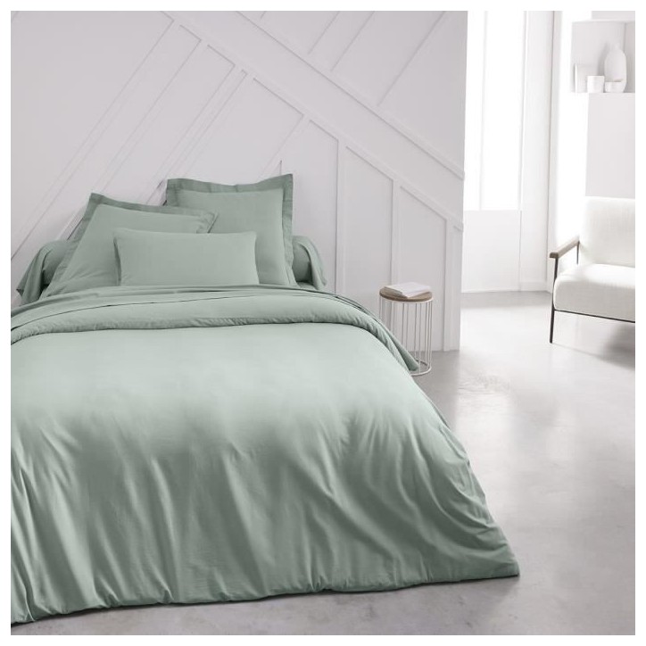 Drap housse TODAY Essential - 140 x 190+25 cm - 1 personne - 100% Coton jersey - Celadon