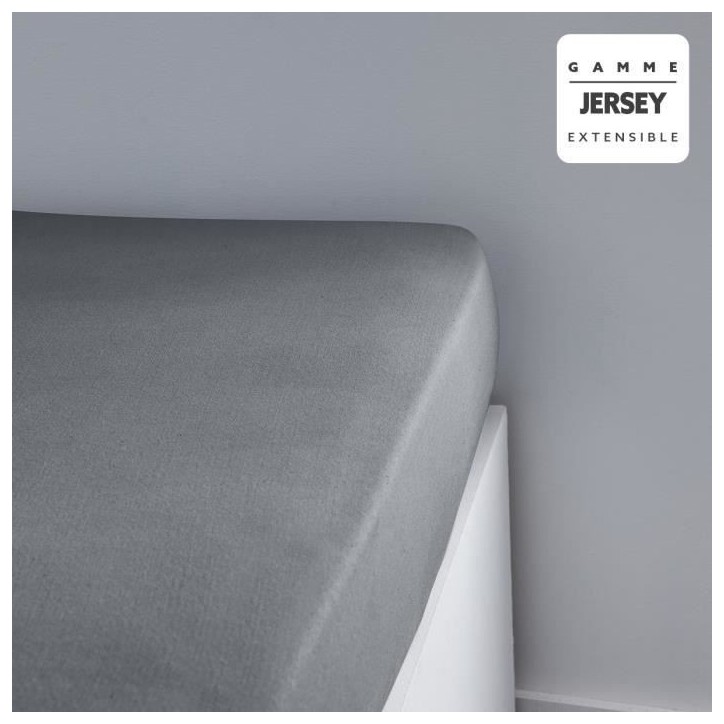 Drap housse TODAY Essential - 160 x 200+25 cm - 1 personne - 100% Coton jersey - Acier