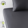 Drap housse - TODAY - 160 x 200 cm + 30 cm - Coton - Organic Fusain