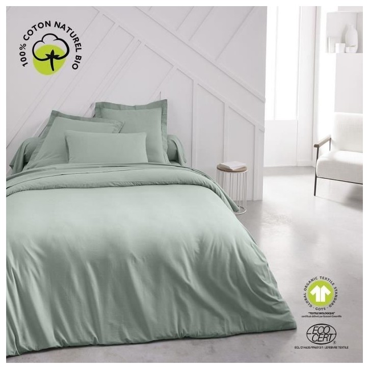 Drap housse - TODAY - 160 x 200 cm + 30 cm - Coton - Organic Celadon Drap housse - TODAY - 160 x 200 cm + 30 cm - Coton - Organic Celadon