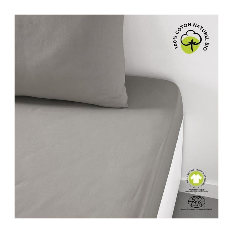 Drap housse - TODAY - 180 x 200 cm + 30 cm - Coton - Organic Dune Drap housse - TODAY - 180 x 200 cm + 30 cm - Coton - Organic Dune