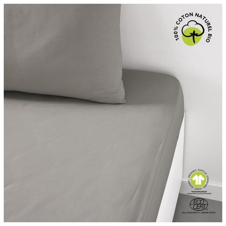 Drap housse - TODAY - 180 x 200 cm + 30 cm - Coton - Organic Dune Drap housse - TODAY - 180 x 200 cm + 30 cm - Coton - Organic Dune