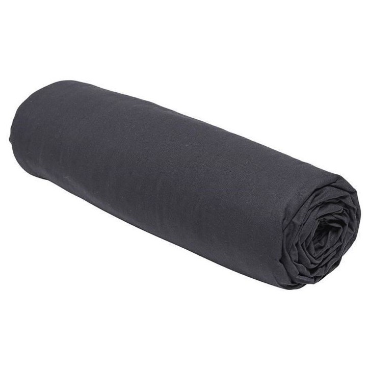 Drap housse - TODAY - 180 x 200 cm + 30 cm - Coton - Organic Fusain
