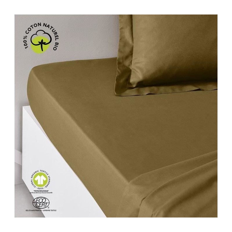 Drap housse - TODAY - 180 x 200 cm + 30 cm - Coton - Organic Bronze Drap housse - TODAY - 180 x 200 cm + 30 cm - Coton - Organic Bronze