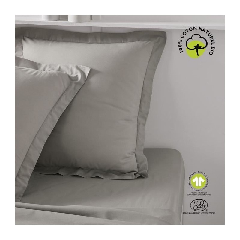 Taie d'oreiller - TODAY - 63 x 63 cm + 5 cm - Coton - Organic Dune Taie d'oreiller - TODAY - 63 x 63 cm + 5 cm - Coton - Organic Dune