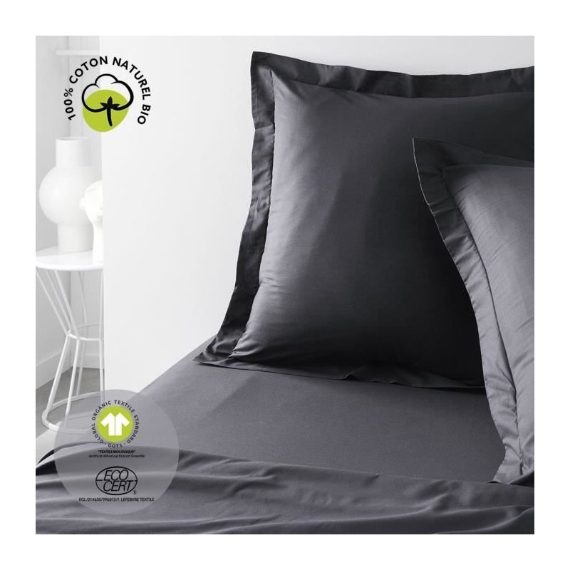 Taie d'oreiller - TODAY - 63 x 63 cm - Coton bio - Certifié oeko-Tex