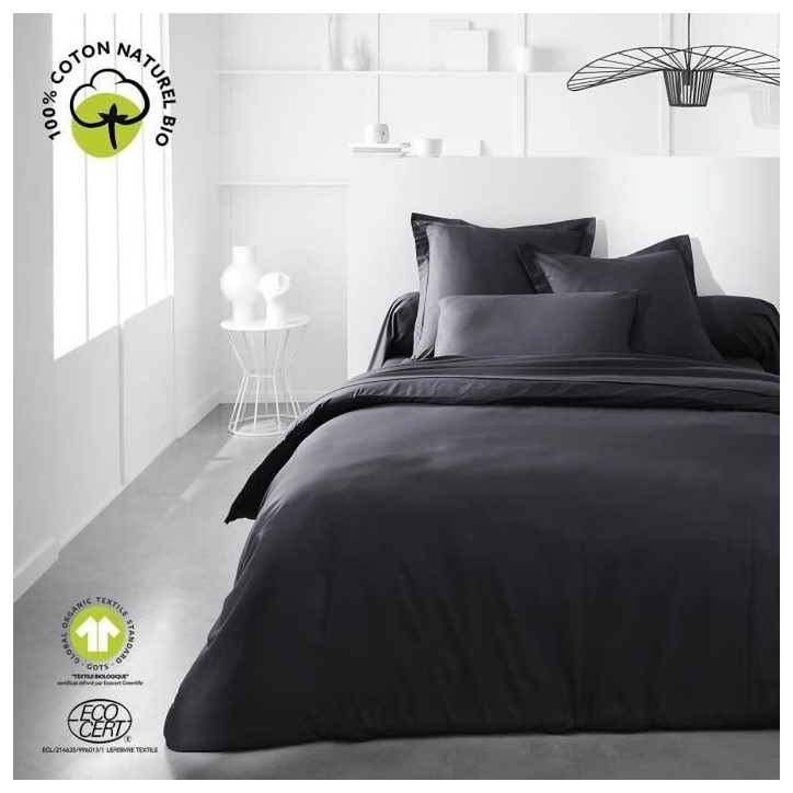 Taie d'oreiller - TODAY - 63 x 63 cm - Coton bio - Certifié oeko-Tex - Volant 5 cm
