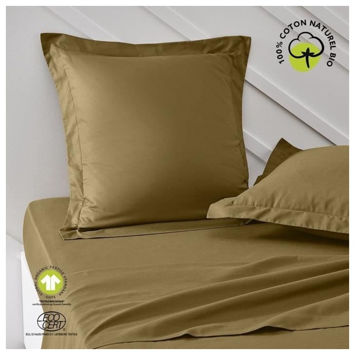 Taie d'oreiller - TODAY - 63 x 63 cm - Coton bio - Certifié GOTS - oeko-Tex Taie d'oreiller - TODAY - 63 x 63 cm - Coton bio - Certifié GOTS - oeko-Tex
