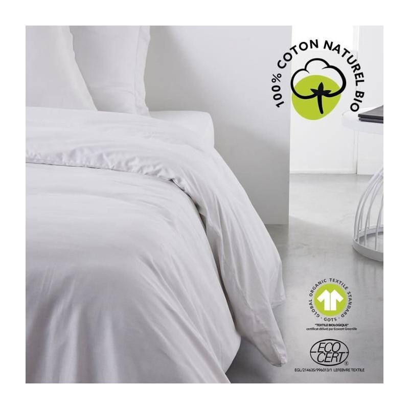 Housse de couette - TODAY - 240 x 260 cm - Coton - Organic Craie Housse de couette - TODAY - 240 x 260 cm - Coton - Organic Craie