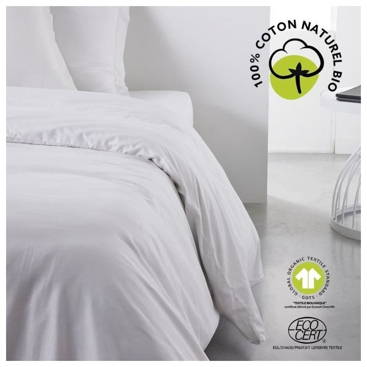 Housse de couette - TODAY - 240 x 260 cm - Coton - Organic Craie