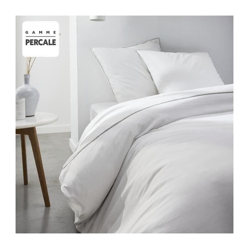 Housse de couette Maison Lefebvre HC Dentelle Percale 220x240 cm + 2 T Housse de couette Maison Lefebvre HC Dentelle Percale 220x240 cm + 2 T