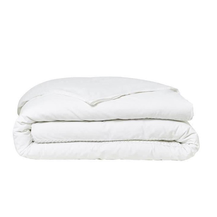 Parrure de lit TODAY Prestige - 240 x 260 cm - 2 personnes - 100% Percale finition macramé - Craie