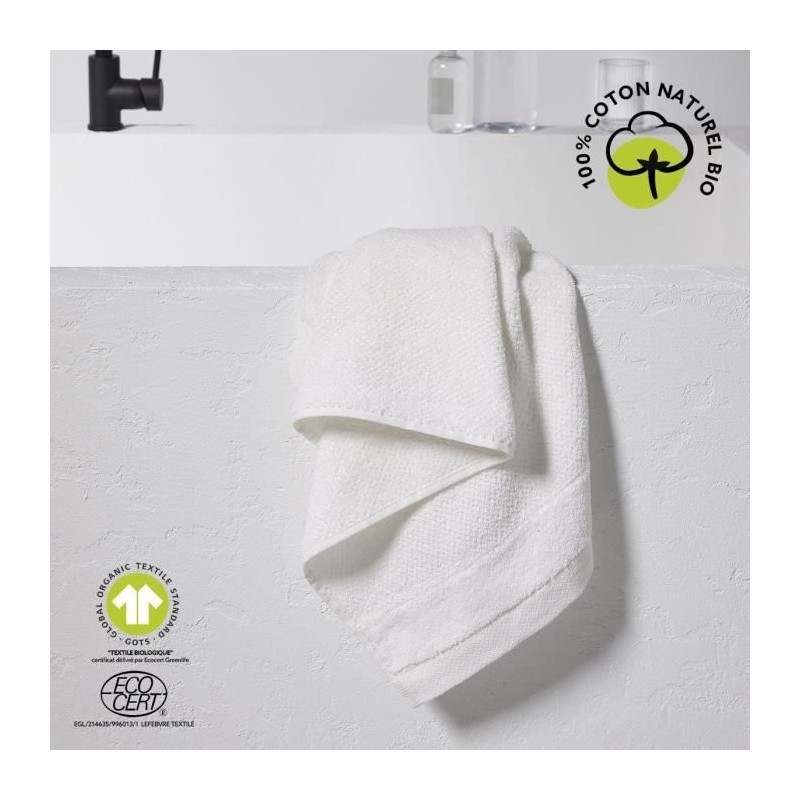 Serviette de bain - TODAY - 50 x 90 cm - Coton - Organic Craie Serviette de bain - TODAY - 50 x 90 cm - Coton - Organic Craie