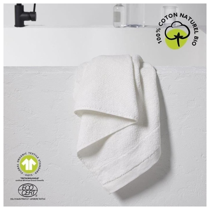 Serviette de bain - TODAY - 50 x 90 cm - Coton - Organic Craie