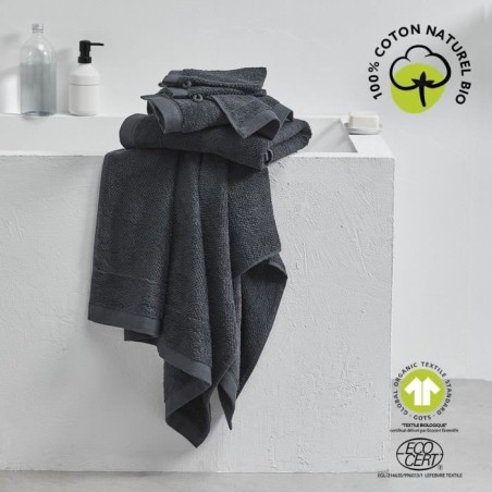 Serviette de bain - TODAY - 50 x 90 cm - Coton - Organic Fusain
