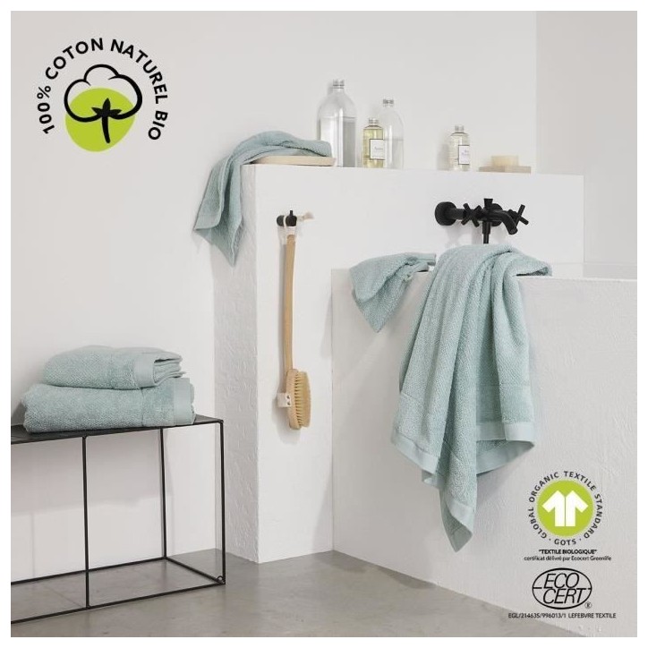 Serviette de bain - TODAY - 50 x 90 cm - Coton - Organic Celadon