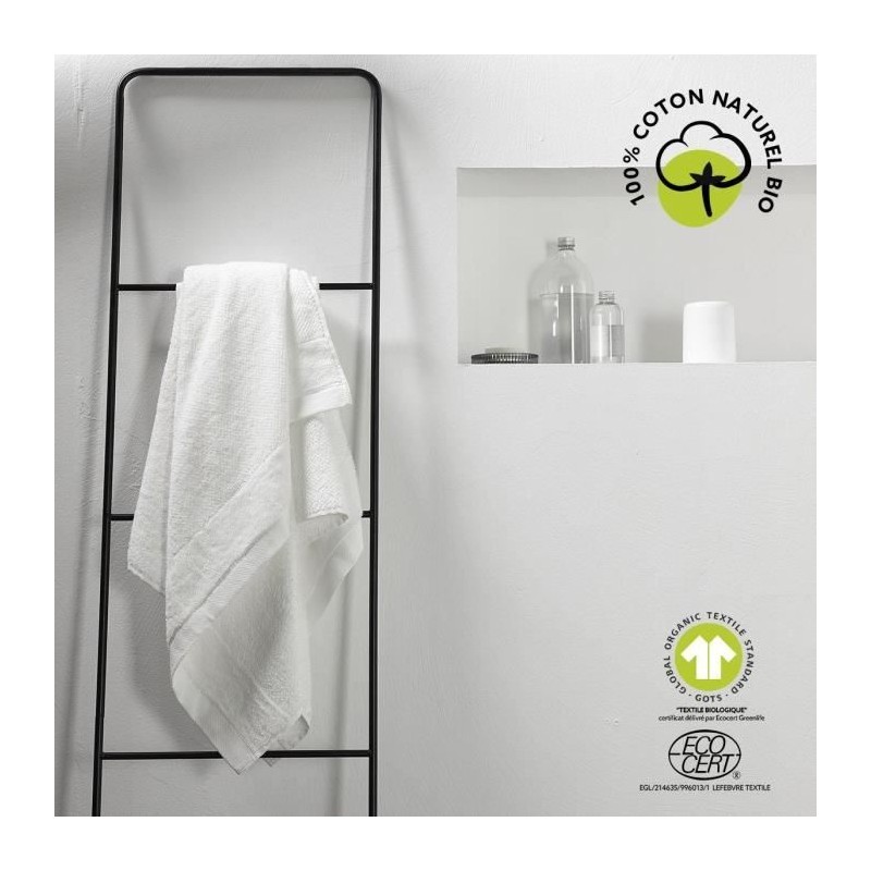 Drap de bain - TODAY - 70 x 130 cm - Coton - Organic Craie Drap de bain - TODAY - 70 x 130 cm - Coton - Organic Craie