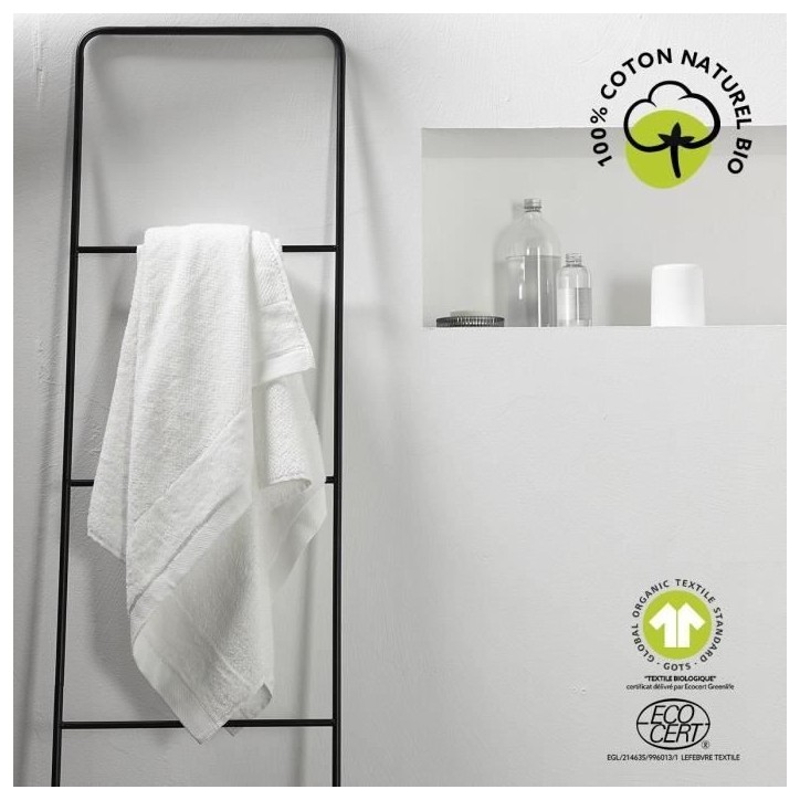 Drap de bain - TODAY - 70 x 130 cm - Coton - Organic Craie Drap de bain - TODAY - 70 x 130 cm - Coton - Organic Craie