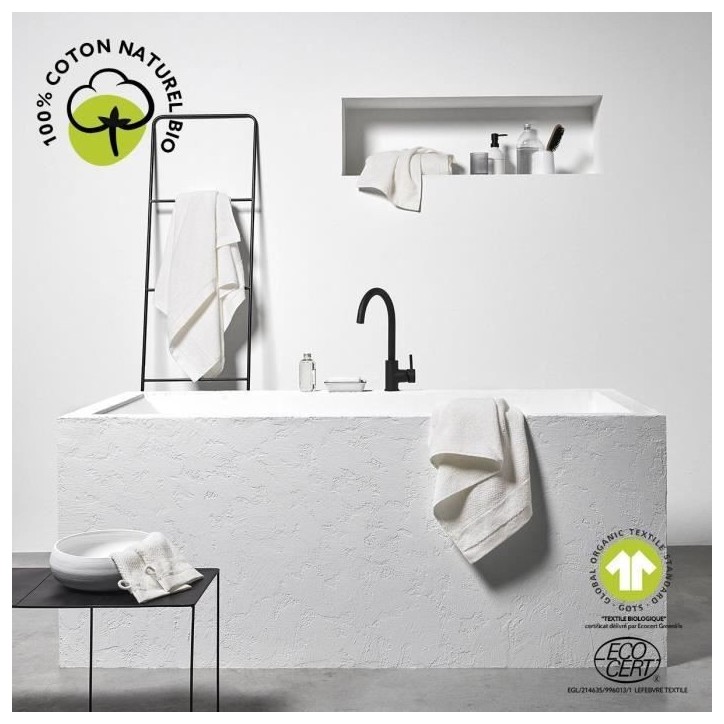 Drap de bain - TODAY - 70 x 130 cm - Coton - Organic Craie Drap de bain - TODAY - 70 x 130 cm - Coton - Organic Craie
