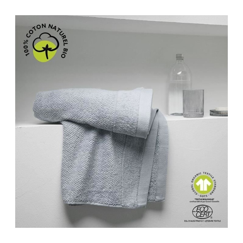 Drap de bain - TODAY - 70 x 130 cm - Coton - Organic Acier Drap de bain - TODAY - 70 x 130 cm - Coton - Organic Acier
