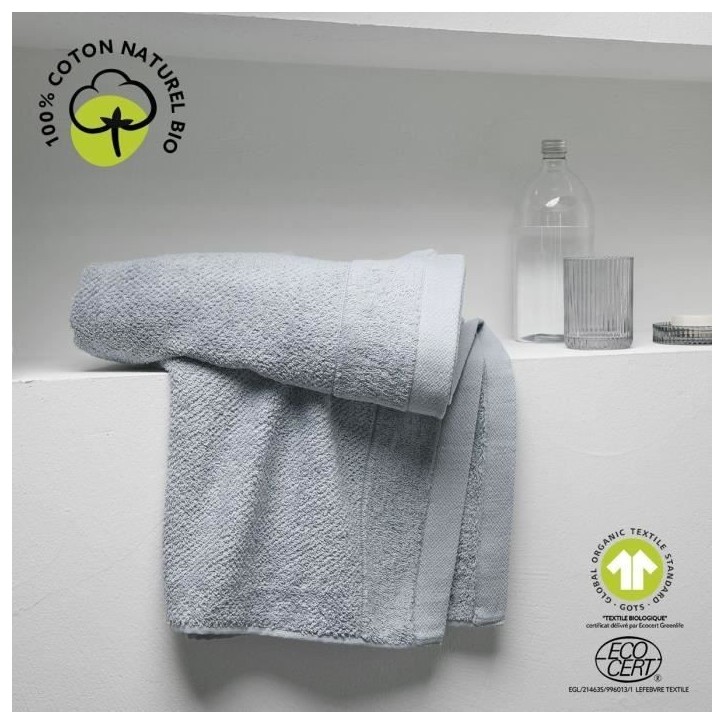 Drap de bain - TODAY - 70 x 130 cm - Coton - Organic Acier
