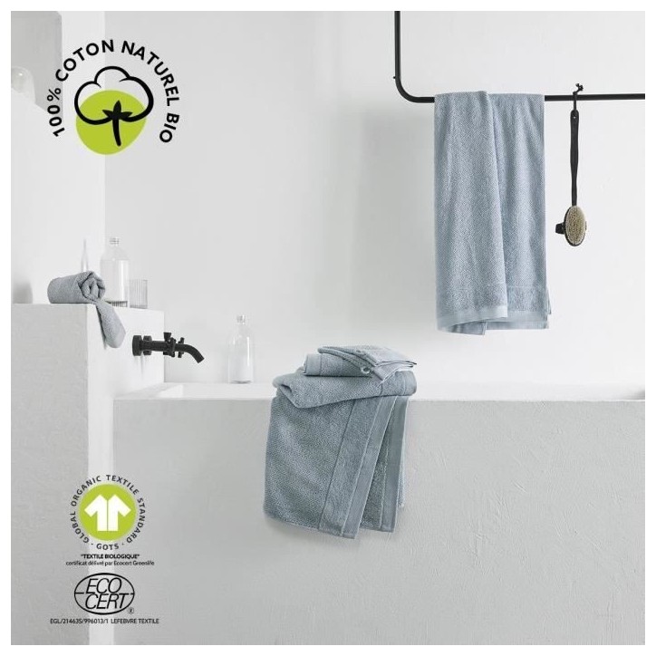 Drap de bain - TODAY - 70 x 130 cm - Coton - Organic Acier