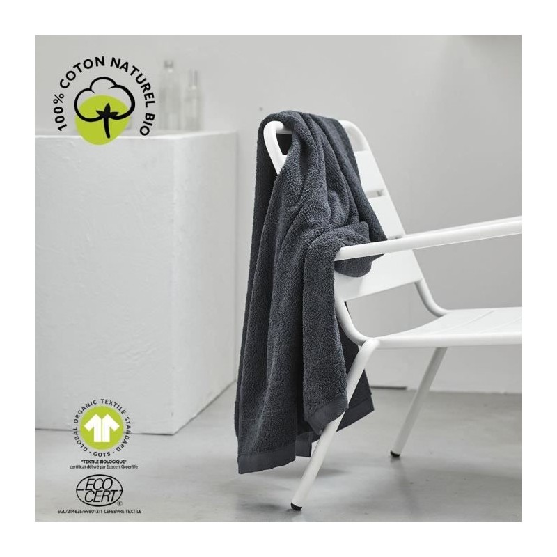 Maxi drap de bain - TODAY - 90 x 150 cm - Coton - Organic Fusain Maxi drap de bain - TODAY - 90 x 150 cm - Coton - Organic Fusain
