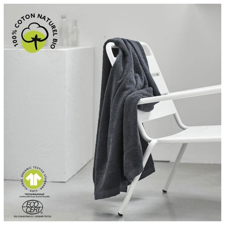 Maxi drap de bain - TODAY - 90 x 150 cm - Coton - Organic Fusain Maxi drap de bain - TODAY - 90 x 150 cm - Coton - Organic Fusain