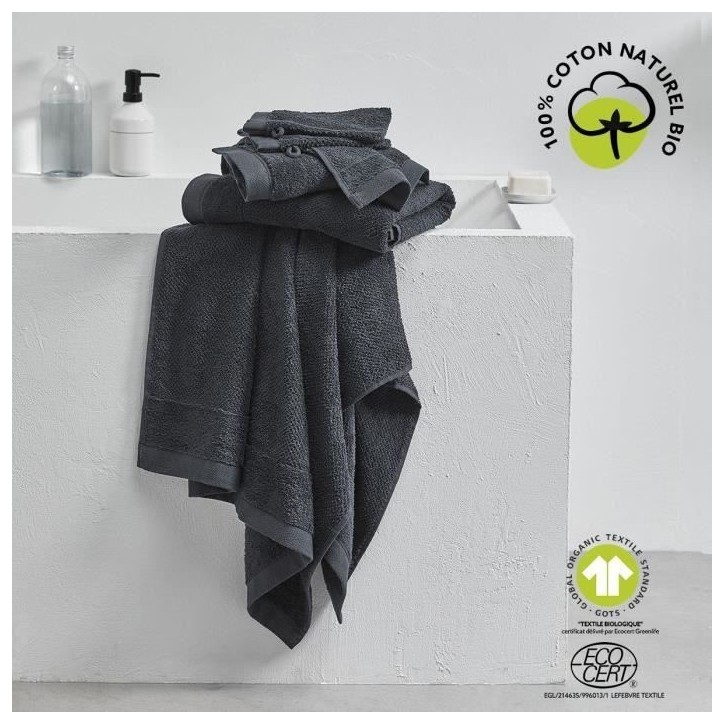 Maxi drap de bain - TODAY - 90 x 150 cm - Coton - Organic Fusain Maxi drap de bain - TODAY - 90 x 150 cm - Coton - Organic Fusain